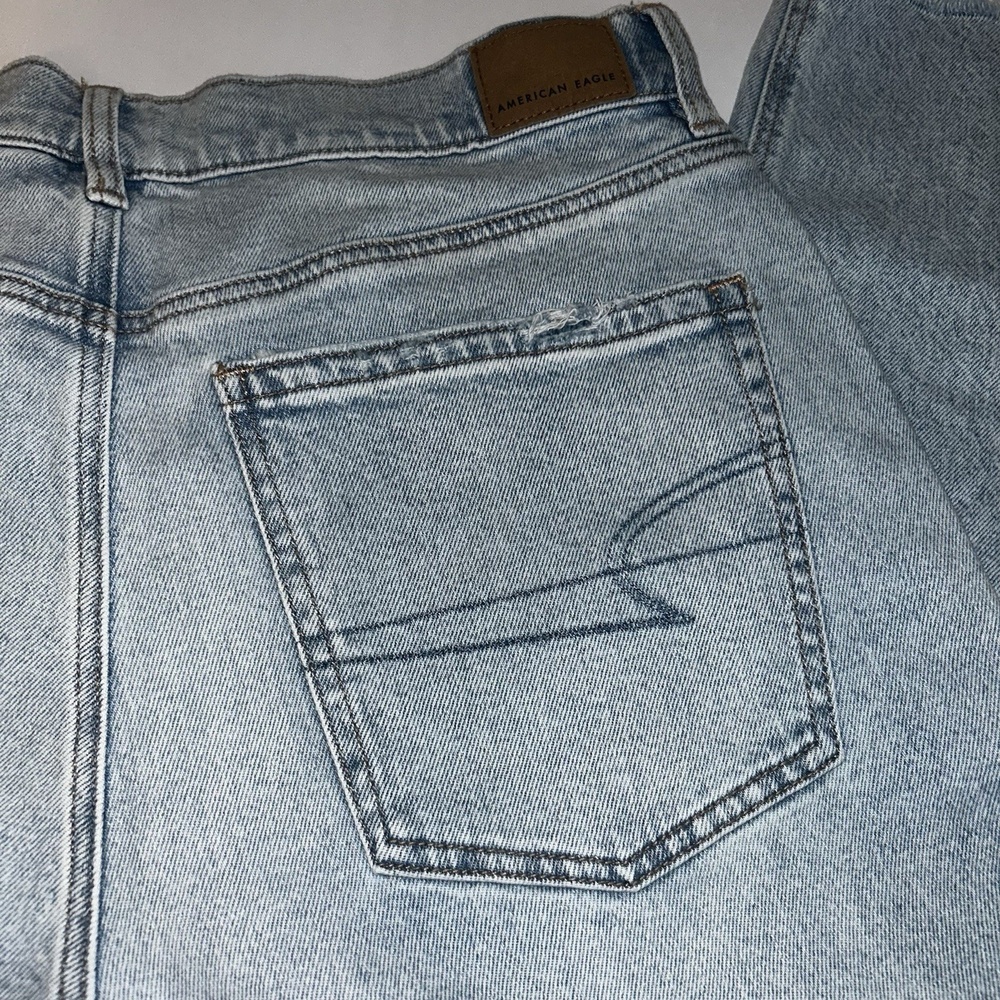 American Eagle Strigid Super‎ High Rise Baggy Straight Womens Jeans 12 Short - Picture 9 of 12
